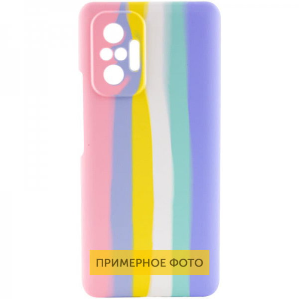 Чохол Silicone Cover Nologo Full Rainbow для Xiaomi Redmi Note 11 Pro / 11 Pro 5G / 12 Pro Рожевий / Бузковий