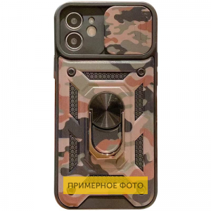 Ударопрочный чехол Camshield Serge Ring Camo со шторкой для камеры для Samsung Galaxy M53 5G – Коричневый / Army Brown