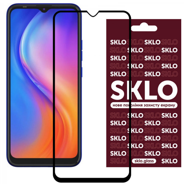 Защитное стекло 3D / 5D Premium SKLO Full Glue на весь экран для Tecno Spark 7 / 7 Go – Black