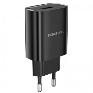 Сетевое зарядное устройство Borofone BN1 (1USB / 2.1A) – Black