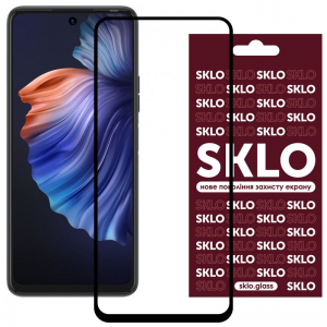 Защитное стекло 3D / 5D Premium SKLO Full Glue на весь экран для Tecno Camon 18 / 18P / Spark 8 Pro – Black