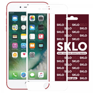 Защитное стекло 3D / 5D Premium SKLO Full Glue на весь экран для Iphone 7 Plus / 8 Plus – White