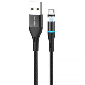 Кабель Borofone BU16 Skill magnetic USB to MicroUSB 2.4A (1.2m) – Black
