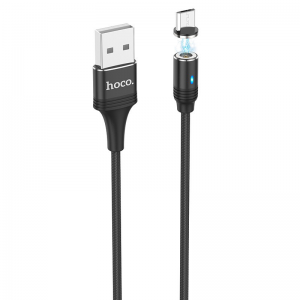 Кабель Hoco U76 Fresh magnetic USB to MicroUSB 2.4A (1.2м) – Black