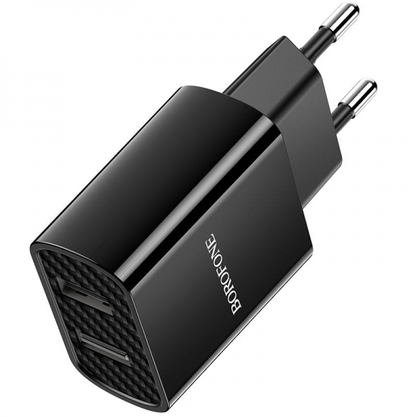 Мережевий зарядний пристрій Borofone BA53A Powerway 2USB / 2.1A Black