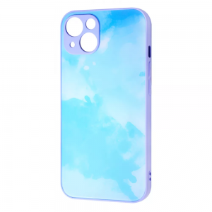 TPU+Glass чехол Bright Colors Case Without Logo для Iphone 13 – Light blue