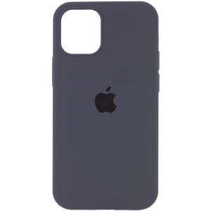 Оригинальный чехол Silicone Cover 360 с микрофиброй для Iphone 14 – Серый / Dark Grey