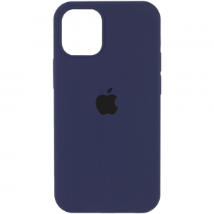 Оригинальный чехол Silicone Cover 360 с микрофиброй для Iphone 14 Pro – Темный Синий / Midnight Blue