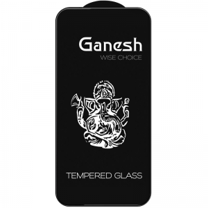 Защитное стекло 9H Ganesh Full Cover на весь экран для Iphone 14 Pro / 15 – Black
