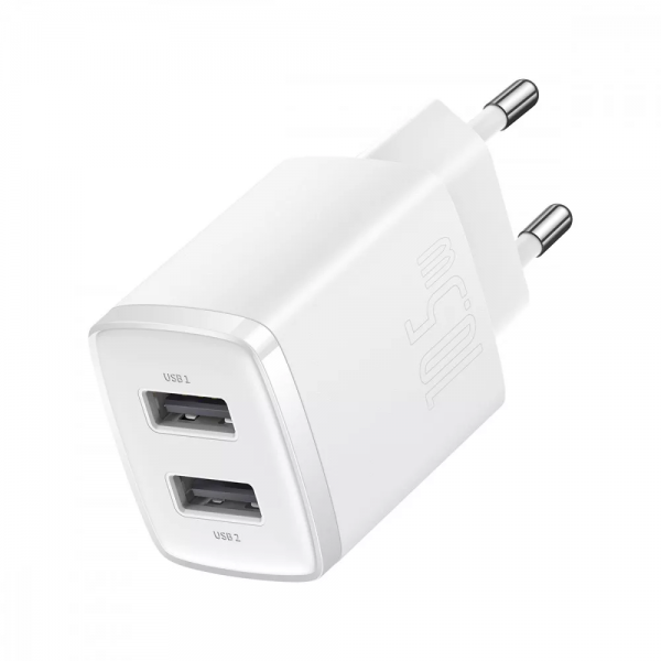 Сетевое зарядное устройство Baseus Compact 10.5W 2USB – White