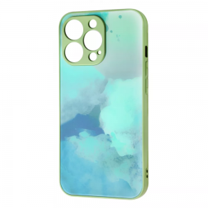 TPU+Glass чехол Bright Colors Case Without Logo для Iphone 13 Pro – Mint green