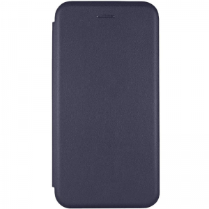 Кожаный чехол-книжка 360 с визитницей для Samsung Galaxy A03 – Темно-синий