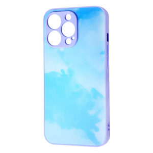 TPU+Glass чехол Bright Colors Case Without Logo для Iphone 13 Pro – Light blue