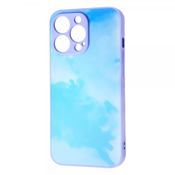 Чохол TPU+Glass Bright NoLogo для Iphone 13 Pro Light blue