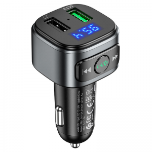 Автомобильное зарядное устройство + FM модулятор Hoco E67 Quick Charge 3.0 2USB – Black