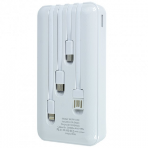 Внешний аккумулятор WUW U40 20000 mAh (With USB,Lightning,Type-C,MicroUSB) – White