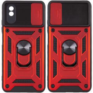Ударопрочный чехол Camshield Serge Ring со шторкой для камеры для Xiaomi Redmi 9A – Красный