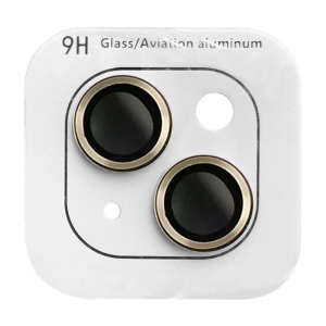 Защитное стекло Metal Classic на камеру для IPhone 15 / 15 Plus – Золотой / Gold