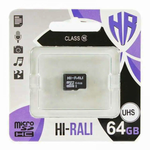 Карта памяти Hi-Rali MicroSDXC (UHS-1) 64 GB Card Class 10 без адаптера – Black