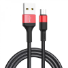 Кабель Hoco X26 Xpress Сharged USB to MicroUSB 2.4A (1м) – Black / Red 149683