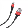 Кабель Hoco X26 Xpress Сharged USB to MicroUSB 2.4A (1м) – Black / Red 149684