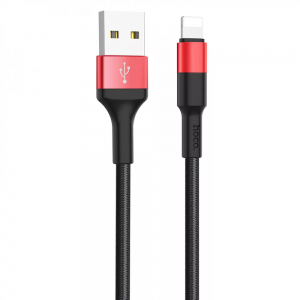 Кабель Hoco X26 Xpress Сharged USB to Lightning 2.4A (1м) – Black / Red