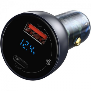 Автомобильное зарядное устройство Baseus Particular Digital Display PPS Dual Quick Charger 65W USB + Type-C – Black