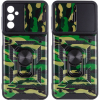 Ударопрочный чехол Camshield Serge Ring Camo со шторкой для камеры для Samsung Galaxy A04s – Зеленый / Army Green