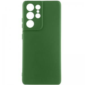 Чехол Silicone Cover Lakshmi Full Camera (A) для Samsung Galaxy S22 Ultra – Зеленый / Dark green