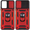 Ударопрочный чехол Camshield Serge Ring со шторкой для камеры для Xiaomi Poco M5 – Красный