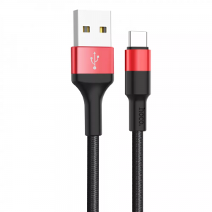 Кабель Hoco X26 Xpress Сharged USB to Type-C 3A (1м) – Black / Red
