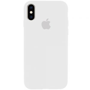 Оригинальный чехол Silicone Cover 360 с микрофиброй для Iphone XS Max – Белый / White