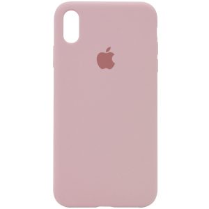 Оригинальный чехол Silicone Cover 360 с микрофиброй для Iphone XS Max – Розовый / Pink Sand