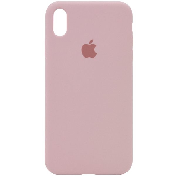 Оригинальный чехол Silicone Cover 360 с микрофиброй для Iphone XS Max – Розовый / Pink Sand