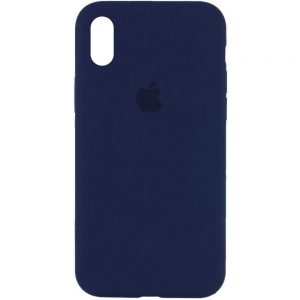 Оригинальный чехол Silicone Case 360 с микрофиброй для Iphone X / XS – Синий / Deep navy