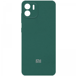 Чехол Silicone Cover (AA) с защитой камеры и микрофиброй для Xiaomi Redmi A1 – Зеленый / Pine green