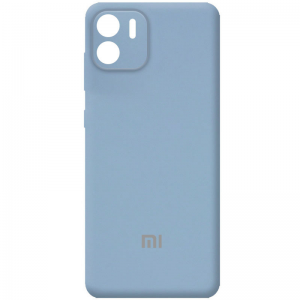 Чехол Silicone Cover (AA) с защитой камеры и микрофиброй для Xiaomi Redmi A1 – Голубой / Lilac Blue