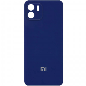 Чехол Silicone Cover (AA) с защитой камеры и микрофиброй для Xiaomi Redmi A1 – Темно-синий / Midnight blue