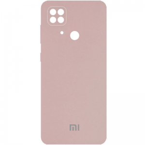 Чехол Silicone Cover (AA) с защитой камеры и микрофиброй для Xiaomi Redmi 10C / Poco C40 – Розовый / Pink Sand