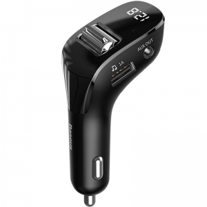 Автомобильное зарядное устройство + FM-трансмиттер Baseus Streamer F40 AUX Wireless MP3 Charger (CCF40-01) – Black