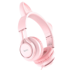 Проводные наушники с кошачьими ушками Hoco W36 Cat ear – Pink 152146
