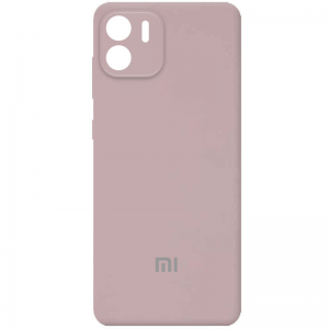 Чехол Silicone Cover (AA) с защитой камеры и микрофиброй для Xiaomi Redmi A1 – Розовый / Pink Sand
