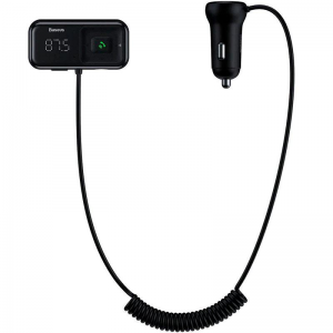 Автомобильное зарядное устройство + FM-трансмиттер Baseus T-Typed S16 Bluetooth MP3/Charger (CCTM-E01) – Black