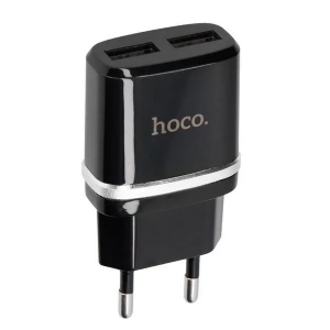 Сетевое зарядное устройство Hoco C12 Dual USB Charger 2USB / 2.4A – Black