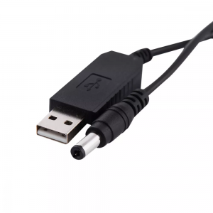 Кабель USB to DC преобразователь 5V-12V (питание от повербанка) – Black