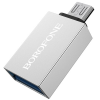 Адаптер Borofone BV2 OTG USB to MicroUSB – Silver 151646