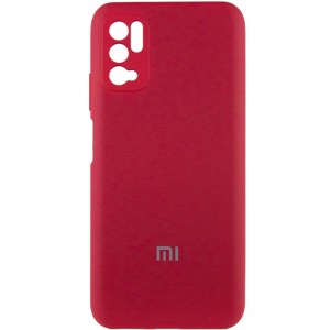 Чехол Silicone Cover с защитой камеры для Xiaomi Redmi Note 10 5G / Poco M3 Pro – Красный / Rose Red