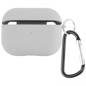 Силиконовый чехол для наушников с микрофиброй для Apple Airpods Pro – Серый / Stone