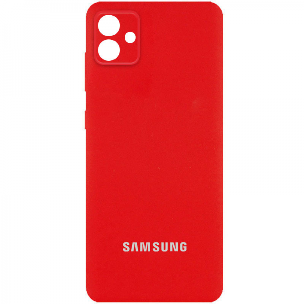 Чехол Silicone Cover (AA) с защитой камеры и микрофиброй для Samsung Galaxy A04 – Красный / Red