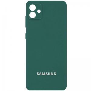 Чехол Silicone Cover (AA) с защитой камеры и микрофиброй для Samsung Galaxy A04 – Зеленый / Pine green